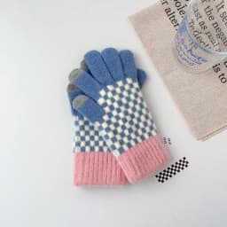 Winter Women Keep Warm Touch Screen Knitted Woolen Gloves Cute Lovely Fashion Lattice Thickened High Quality Cold Protection