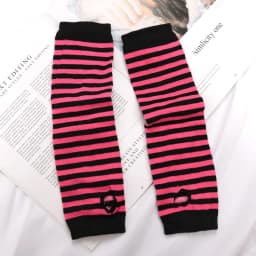 Punk Winter Warm Long Sleeves Gloves Goth Men Women Fingerless Stripe Hip-Hop Knitted Elbow Mittens Elastic Outdoor Warmer Arm