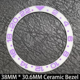 Sloping 38mm * 30.6mm Ceramic/Aluminum Blue Luminous Bezel GMT and Diving Watch Insert Fit for 40mm Watch Case Replacement Watch