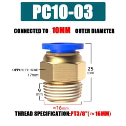 10/50PCS Pneumatic Fitting Air Connector PC 4mm 6mm 8mm 10mm 12mm Thread 1/8" 1/4" 3/8" 1/2" Hose Fittings Pipe Quick Connectors
