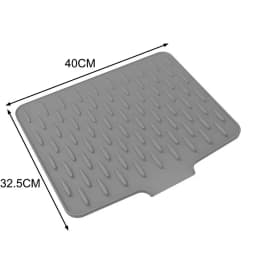 【Silicone Dish Drying Mat With Tilted Design Efficient Water Drainage Heat Resistant Non-Slip Kitchen Counter Protector】