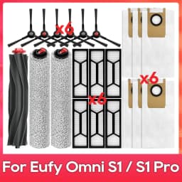 Fit For ( Eufy Omni S1 / S1 Pro / T2071 / T2080 ) Part Accessory Main Side Brush Mop Hepa Filter Dust Bag Replacement Kit