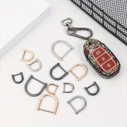 2pcs Shackle Screw D Rings U Shape D-Ring Replacement for Purse Keychain Strap Buckle