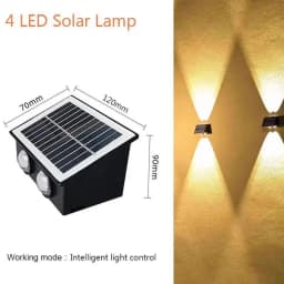 Solar RGB Wall Washer Sconce Light Outdoor IP65 Waterproof LED Up Down Solar Powered Lighting for Patio Courtyard