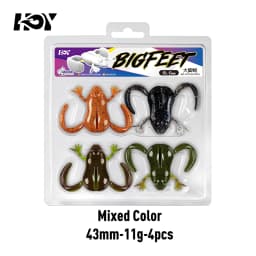 Kingdom 4pcs High Elastic TPE Frog Fishing Bait 34mm 6.2g 43mm 11g Floating Silicone Swimbait Bass Lure For Freshwater Fishing