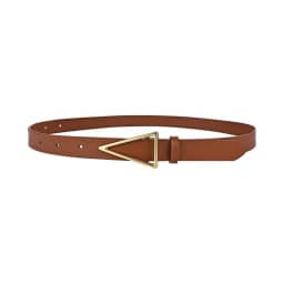 2023 New Wide Belt Women's BV True Cowhide Triangle Smooth Buckle Belt Minimalist INS Style Suit Dress Belt