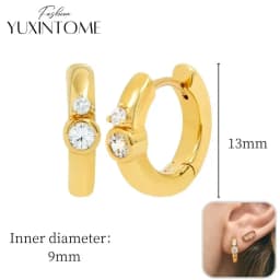 925 Sterling Silver Ear Needle Hoop Earrings Crystal Circle Small Huggie Earrings for Women Simple Females Girls Jewelry