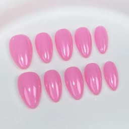 10pcs Red Full Cover Nail Tips Mid-length Almond Handmade False Nails Art Wearable Solid Color Cat's Eye Press on Fake Nails Set