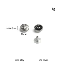 20/50/100PCS Old silver Flower/Round Conchos Screw Back Rivets For Bags Belt DIY Doll Clothes Sewing Riveting Button Accessories