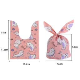 25pcs Animals Rabbit Ear Bags Birthday Party Candy Gift Jewelry Bags Baking Packaging for Biscuit Kids Cookie Plastic Pouches