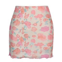 Women's Skirt Floral Print Mesh Double Layer High-waisted Mini Skirts 2025 New Summer Streetwear Club Boydcon Vintage Y2K Skirt