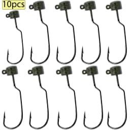 10PCS/LOT 3.5G 5G 7G Barbed Jig Head Worm Soft Bait Lead Head Hook High Carbon Steel For Carp Bass Fishing Lures