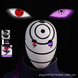 Naruto Anime Helmet mask eyes shining Cosplay Uchiha Obito Shine Mask Akatsuki Sharingan Cartoon Shine Highly Imitative toy Mask