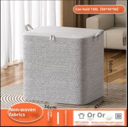 220L Big Size Clothes Storage Box With Cover Large Laundry Basket Organizer Bag For Baby Foldable