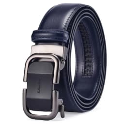 Men's leather ratchet belt 3.5cm wide adjustable formal jeans, comfortable cutting