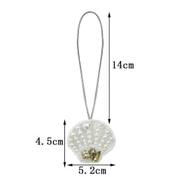 3D Beaded Patch Sequin Rhinestones Pearl Conch Cloth Patch Pendant Lanyard Decorative DIY for Bag Keychain Beading Applique