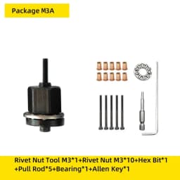 Rivet Nut Gun Drill Adapter Tool Riveting Manual Threaded Hand Riveter Inserts Metal License Plate Rivet Threads for Cars