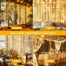 LED Curtain String Lights Christmas Garland Decor Fairy Light 8 Modes USB Remote Control Wedding Holiday Party for Bedroom Home