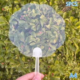 5Pcs Plastics Transparent Blank Fan Children DIY Stage Performance Hand Fan Decor For DIY Craft Make Hand Graffiti Fan
