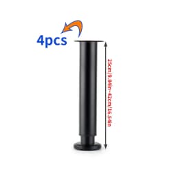 4pcs Adjustable Height Furniture Support Legs, Black Telescopic Table Legs, Used for Tables, Bed Frames, TV Cabinets, Sofas