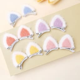 10Pcs Rabbit Ears Hair Clips Cute Cat Ear Hairpin Little Girl Kids Creative Cosplay Birthday Party Daily Accessories Headwear
