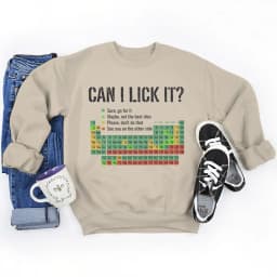 Can I Lick It Sweatshirts Periodic Table Print Men Women Fashion Casual Hooded Shirt Funny Chemistry Clothes Unisex Sweatshirt