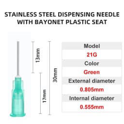 100pcs 13mm Dispensing Needle Glue Needle 0.5 Inch Suitable for All Glues Liquid Solder Paste Adhesives Dispenser Needle