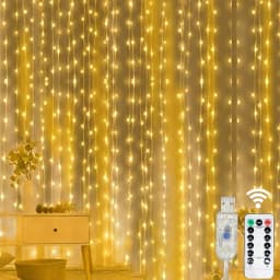 USB Remote LED Curtain Lights 8 Modes for Wedding Garden Party Bedroom Wall Window Home Decor Eid Decor LED Garland Lamp