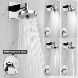 Adjustable Rainfall Shower Head 5 Modes Big Panel High-pressure Large Flow Top Spray 175mm Ceiling Mounted Supercharge Shower