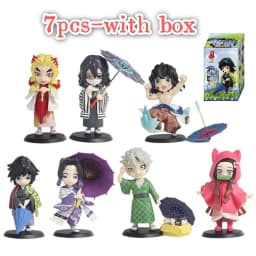  12cm New Demon Slayer Plum Rain Series 13pcs/set Blind Box Figure surprise Box Tanjiro Kamado Nezuko Action Model Toys Gifts
