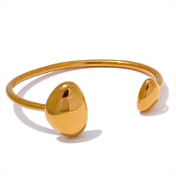 Yhpup Personalized Stainless Steel Cuff Open Bracelet Bangle for Women Stylish Metal Geometric Unusual Jewelry Water Resistant