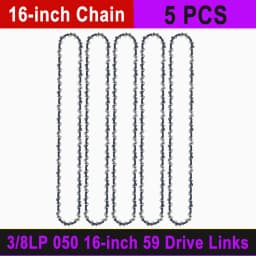 Electric Chainsaw Chain Long-lasting 16" Chain Saw Blade w/ 59 Drive Links 3/8"LP Pitch Premium Alloy Rounded Teeth for Woodwork