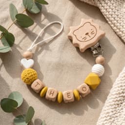 2026 Personalized Baby Pacifier Clip Custom Name Wooden Dummy Chain Silicone Teether Holder BPA Free Baby Shower Gift