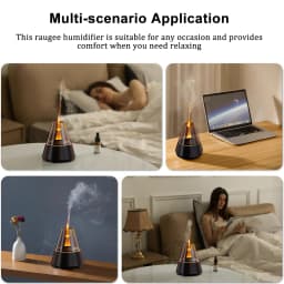Flame Humidifier Essential Oil Diffuser Aroma Air Humidifier Fragrance Diffuser for Home Aromatherapy Diffuser with Night Light
