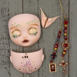 ICY DBS OOAK Blyth doll Hand-Painted Face Plate Including Back Plate Screws Lips carved 1/6 BJD Anime Girl