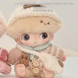 DIMOO Newborn Diary Colorful Buttoned Sweater Cute Little Rabbit Knitted Sweater Little Bear Crossbody Bag Baby Clothes 15cm