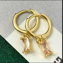 Huggies Earrings Purple white Green Blue Red Square Heart Silver Color Small Hoop Earrings for Women Girls Wedding Jewelry