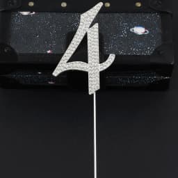 1Pc New Glitter Alloy Rhinestone Golden Silver Number Cake Toppers Baby Shower Birthday Decoration Wedding Digital Cakes Decor