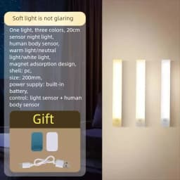 Motion Sensor Light Indoor, Wireless Under Cabinet Lighting, Rechargeable Closet Lights, 3Color Temperatures, Counter Lamp