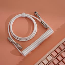 Type C USB Aviator Coiling Cable for Gaming Desktop Mechanical Keyboard with Durable Spring Design for Data Power Transfer