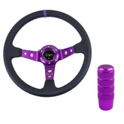 Universal 14 inch 350mm PVC Auto Racing Steering wheels Deep Corn Drifting Sport Steering Wheel With Shift Knob