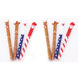 4pcs/set Christmas Erasable Pen Black Ink With Eraser 0.4mm