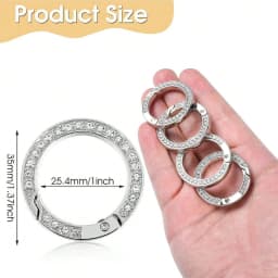 Spring O-Ring Buckle Clips, Alloy Trigger Spring Snap Hook Glossy Rhinestone Key Ring, Creative DIY Keychain Accessories