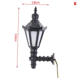 1:87 Scale Model Warm White LED Street Lamp Posts, Dollhouse Ceiling Decor; Miniature Wall Lighting