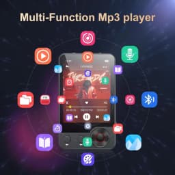 128GB MP3 player (with Bluetooth 5.3), 2.4’ portable full touchscreen music player (with speakers and Micro SD card slot)