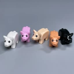 MOC City Animals Building Block Model Farm Ranch Scene Accessories Goat Wolf Pig Owl Flamingo Parrot Bird Zoo Kids Brick Toy T04
