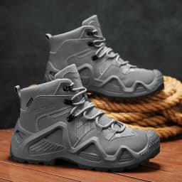Men's winter high top shoes mid top waterproof and anti slip hiking shoes ultra light work boots tactical boots desert boots