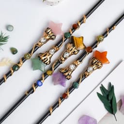 1PC Amethyst Rolling Stone Magic Scepter Natural Stones Fairy Lucky Tumble Stone Gem Scepter Decorative Fairy Magic Stick