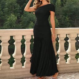 Women Diagonal Collar Summer Solid Long Dress Female Sleeveless Backless Pleated Party Dress 2023 Casual Streetwear Maxi Dresses