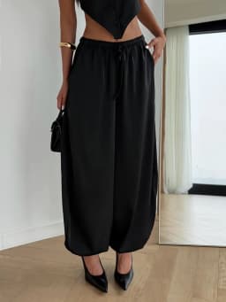 2026 Summer Women Harem Pants High Waist Drawstring Loose Wide Leg Trousers Green Casual Beach Vacation Outfit
